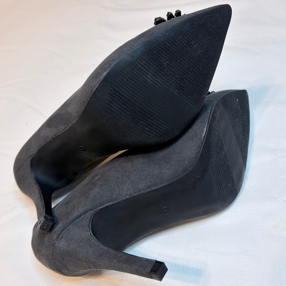 Ann Taylor Dark Gray Heels with Gem Accents